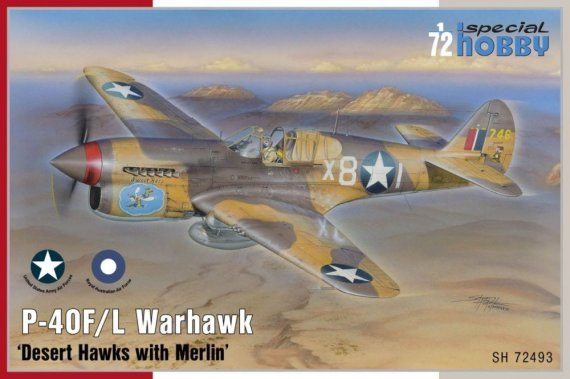 1/72 P-40F/L Warhawk Desert Hawks with Merlin