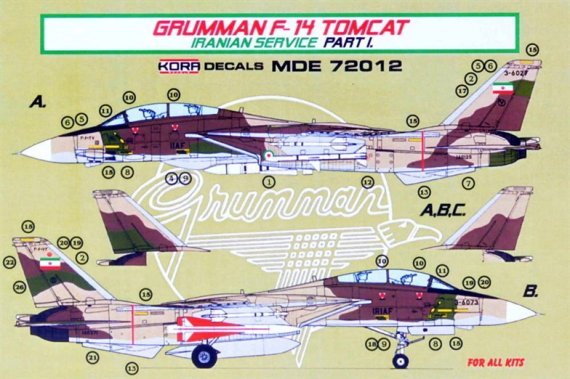 1/72 Decals F-14A Tomcat Iranian Service Part I
