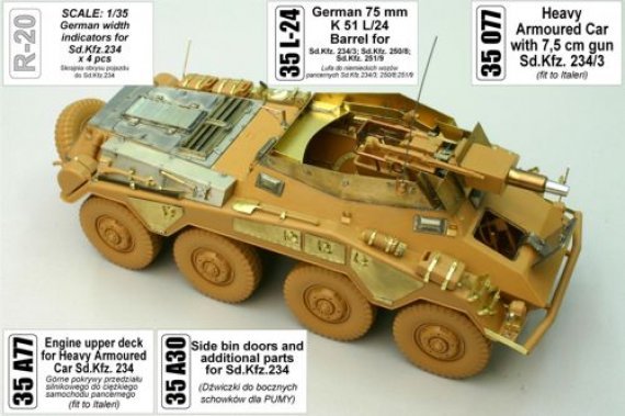1/35 German Sd.Kfz.234/3 with PaK-7, 5cm for Italeri