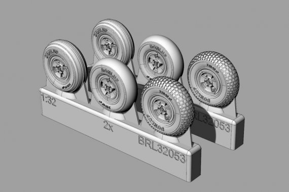 1/32 Spitfire 4 spoke wheels set 3 types, 6 pcs.