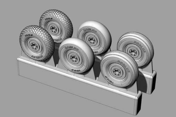 1/32 Spitfire 5 spoke wheels set 3 types, 6 pcs.