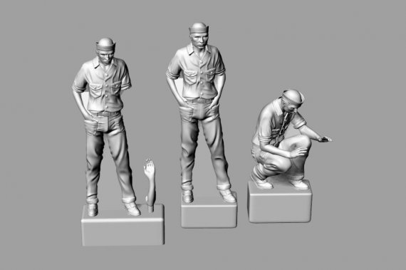 1/48 US Navy Sailors WWII 3 figure