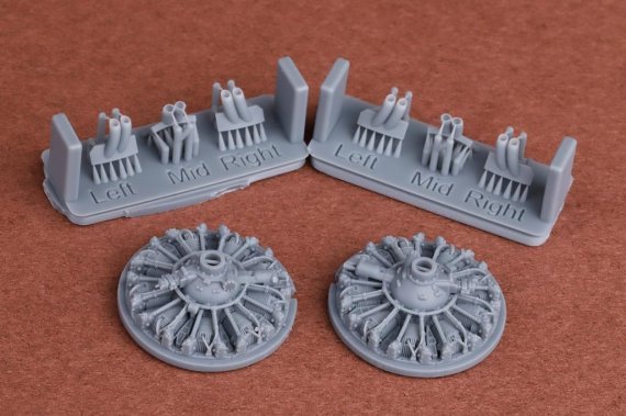 1/72 S-2F Tracker Engine & Exhaust set for Hasegawa