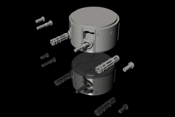 1/72 AH-1G Early M28 turret