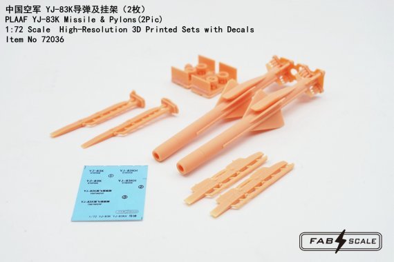 1/72 Plaaf YJ-83K Missile & Pylons x 2
