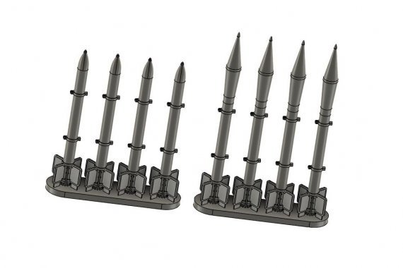 1/48 Atar rockets various 3D printed set, 16 rockets per set