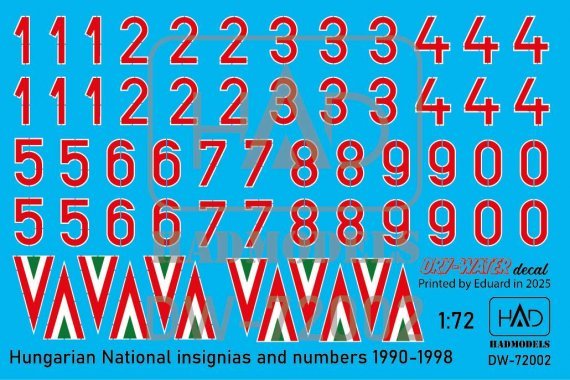 1/72 Decal Hungarian National Insignias & Numbers 1990-98