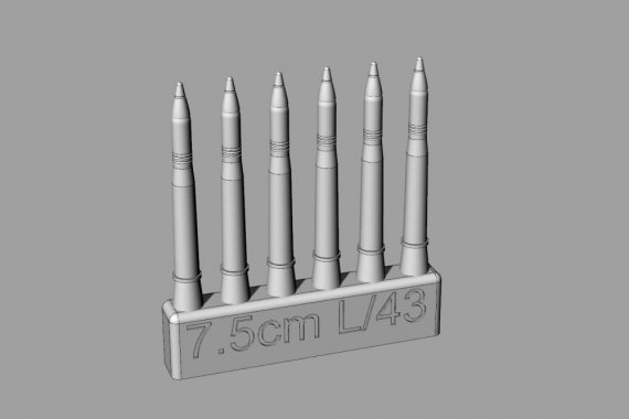 1/72 7,5cm L/43 ammo for Pz.IV ausf.G/H/J resin