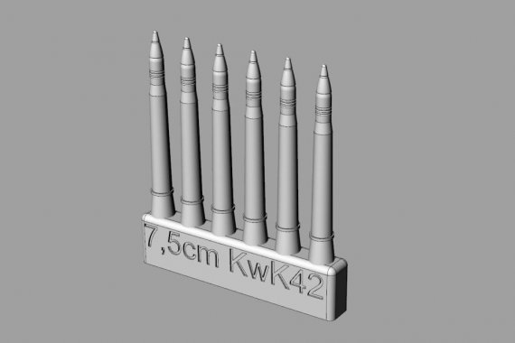 1/72 7,5cm KwK42 ammo for Pz.V Panther ausf.D/A/G