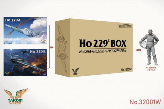 1/32 Horten Ho-229A Double Box Le Ho-229A & Ho-229B + figure