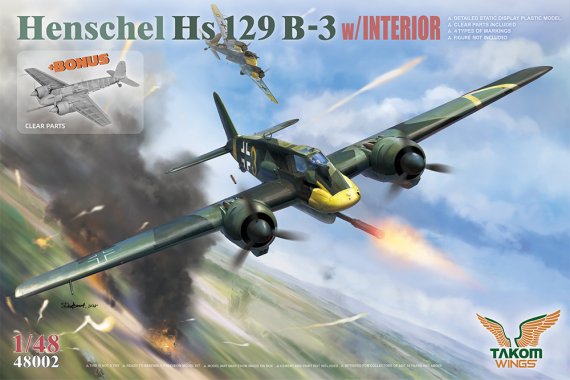 Takom 1/48 Henschel Hs-129B-3 Avion d'attaque