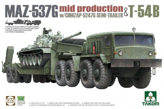 1/72 MAZ-537G with ChMZAP-5247G & T-54B