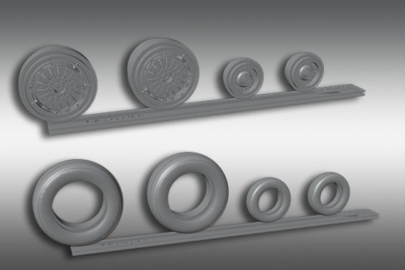 1/48 McDonnell F-4 Phantom Resin Rims And Elastic Rubber Wheels