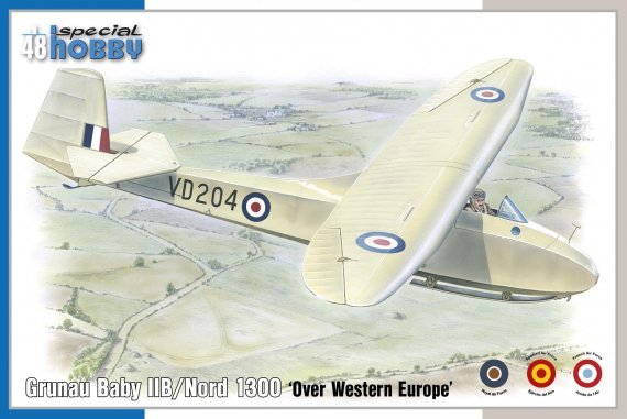 1/48 Grunau Baby IIB/Nord 1300 Over Western Europe post WWII UK