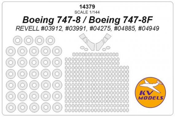 1/144 Boeing 747-8 / Boeing 747-8F canopy & wheels mask