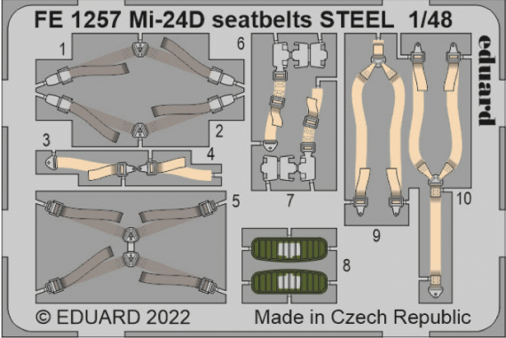 1/48 Mi-24D seatbelts STEEL