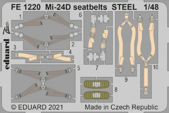 1/48 Mi-24D seatbelts STEEL