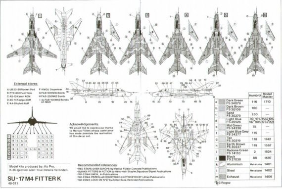 1/48 Sukhoi Su-17M4 Fitter K Russian Air Force Yellow 27 2nd Sqn