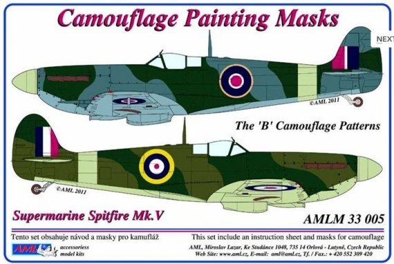 1/32 Mask Canopy S.Spitfire Mk.V Camouflage 'B'