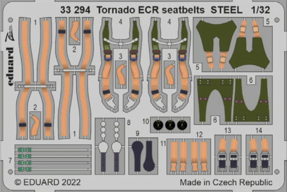 1/32 Tornado ECR seatbelts STEEL