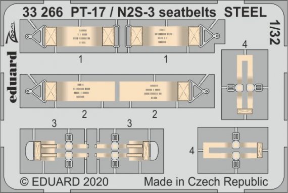 1/32 PT-17 / N2S-3 seatbelts STEEL