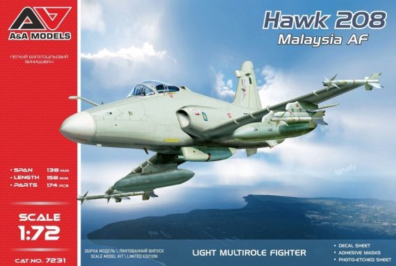A&A Models Hawk 208 Light Fighter Malaysian AF 1/72