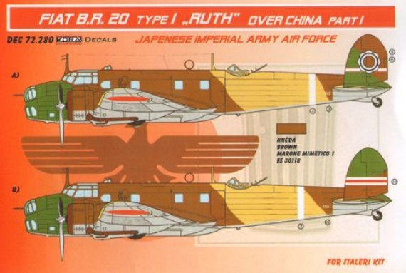 1/72 Decals Fiat BR.20 Type I (over China) Part I