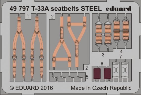 SET T-33A seatbelts STEEL Colour Photoetched