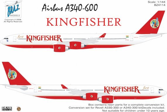 1/144 Airbus A340-500 with Kingfisher Decals