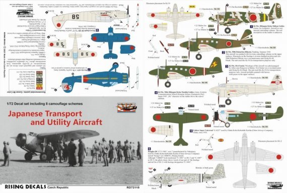 1/72 Decal Japanese Transport and Utility Aircraft