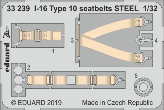 1/32 I-16 Type 10 seatbelts STEEL