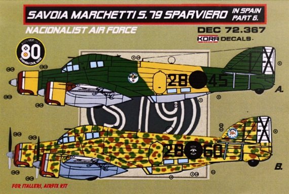 1/72 Decals SM.79 Sparviero in Spain Vol.6