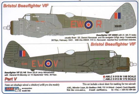 1/48 Bristol Beaufighter Mk.VIF X8005 Polish Squadron with Radar