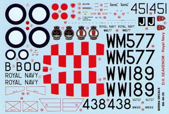 Berna Decals 1/48 De Havilland Sea Venom FAW.21/22 Royal Navy