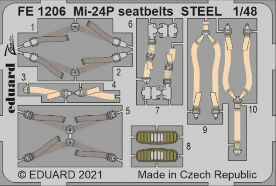 1/48 MiL Mi-24P seatbelts Steel
