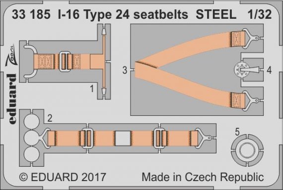 1/32 I-16 Type 24 seatbets STEEL
