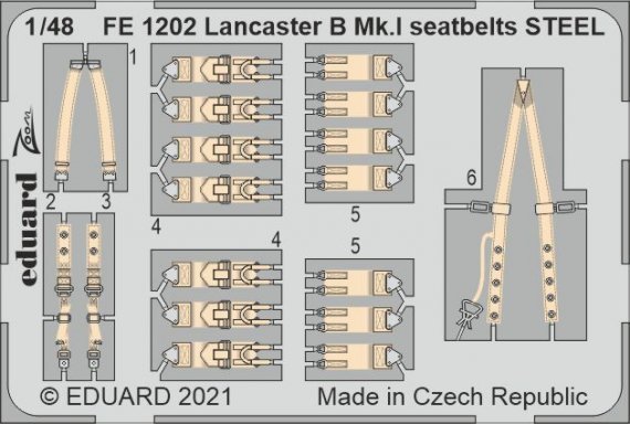 Avro Lancaster B.I seatbelts Steel 1/48