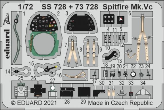 Supermarine Spitfire Mk.Vc cockpit details 1/72