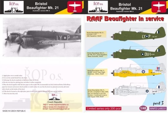 1/48 Bristol Beaufighter Mk.21 Australian RAAF MK.X Part 3