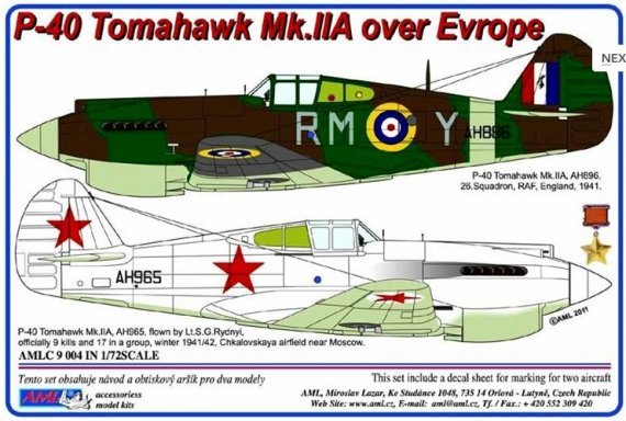 1/72 Masks for P-40 Tomahawk Mk.IIA over Europe