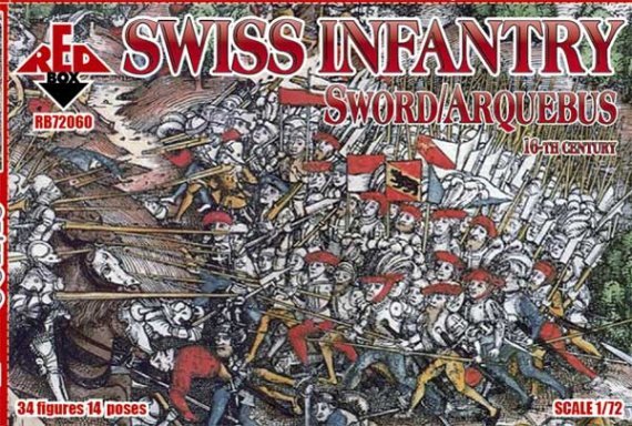 1/72 Swiss Infantry (Sword/Arquebus), 16th century
