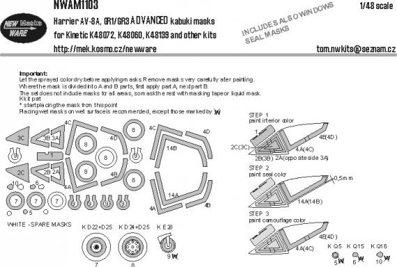 1/48 Mask Harrier AV-8A, GR1/GR3 ADVANCED