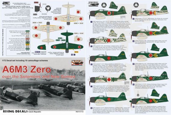 1/72 Decal A6M3 Zero over Solomons and New Guinea