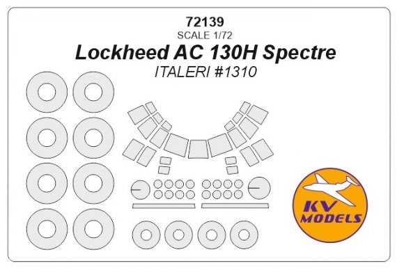 1/72 Lockheed Ac 130H Spectre + wheels masks