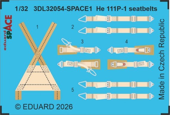Eduard 1/32 He 111P-1 Ceintures Revell