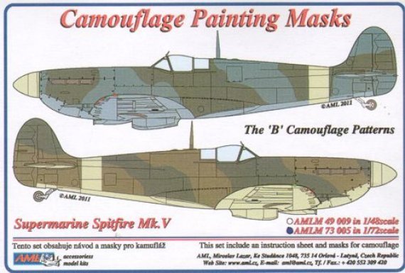 1/72 Mask Canopy S.Spitfire Mk.V Camouflage 'B'