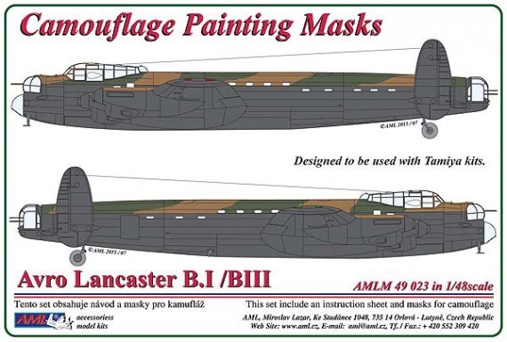 1/48 Avro Lancaster B.I/III camouflage paint mask