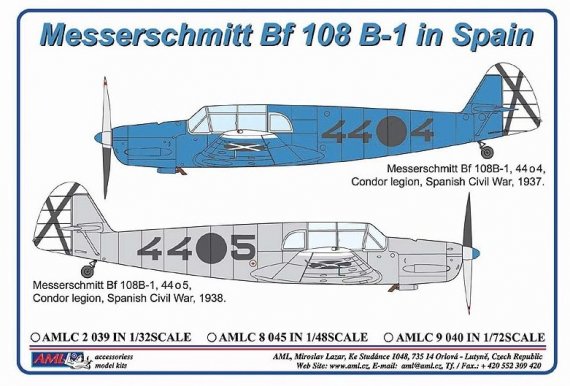 AML 1/72 D�calcomanies Messerschmitt Bf 108 Espagne