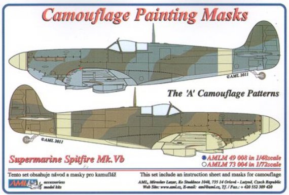 1/48 Mask Canopy S.Spitfire Mk.V Camouflage 'A'