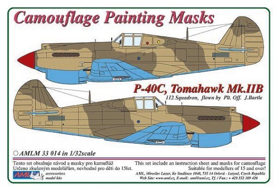 1/32 Camouflage masks P-40C Tomahawk Mk.IIB